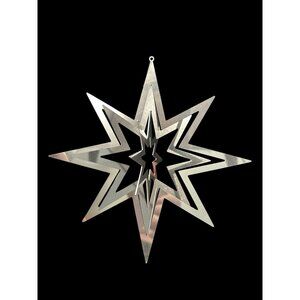Rare H Steinhart Metalworks German Chrome 3D Star 'Piroet' 7" Christmas Ornament